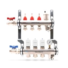 Haustherm Debi Göstergeli Paslanmaz Kolektör, 8 Ağızlı